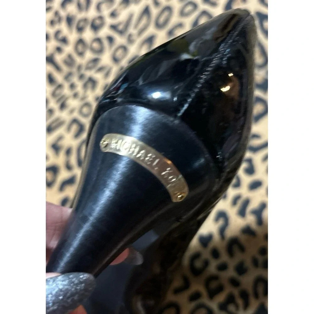 Michael Kors Black Shiny Patent Leather Platform Stiletto Pumps Heels, Size‎ 8.5
